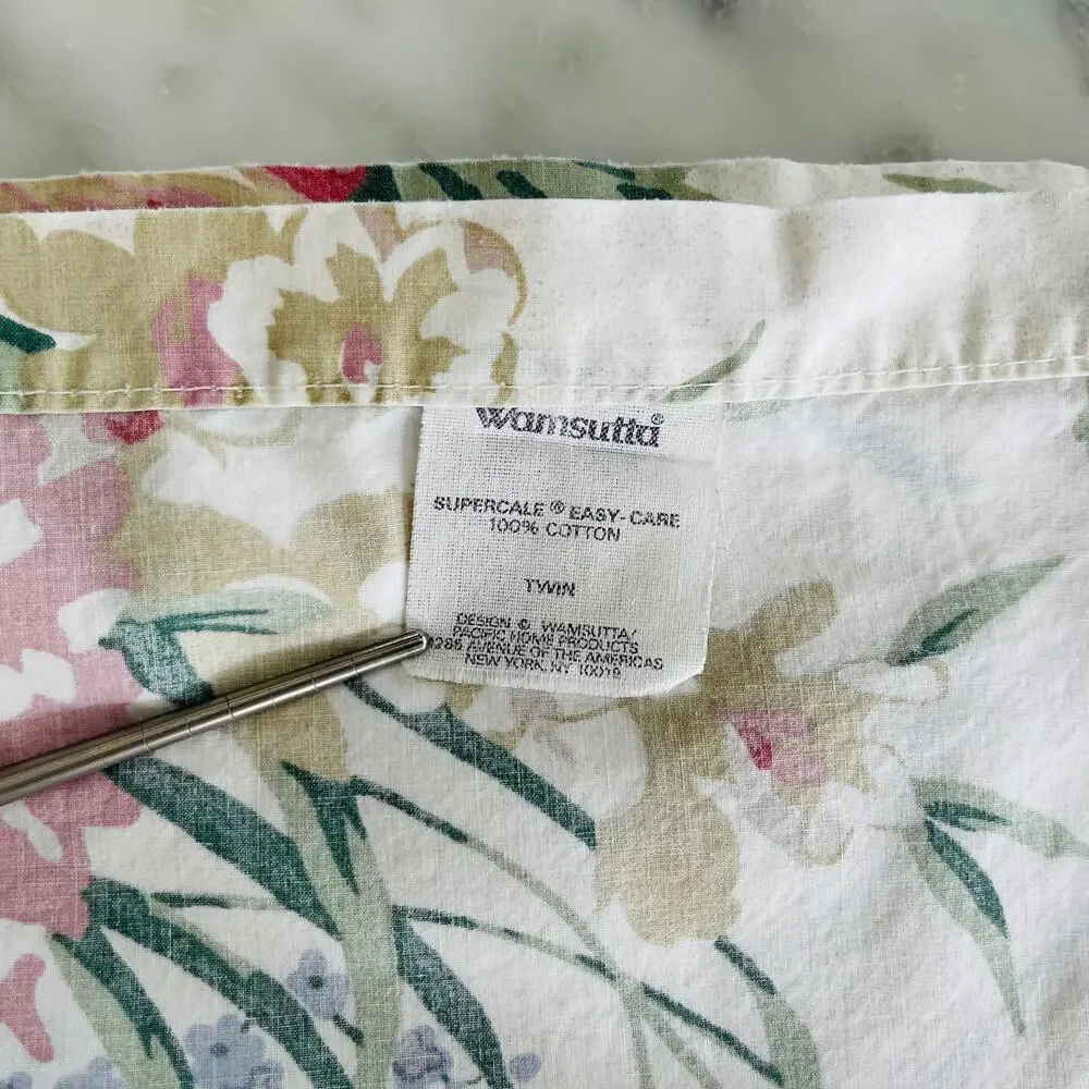 Wamsutta Twin Vintage Flat Sheet Floral Rose Print